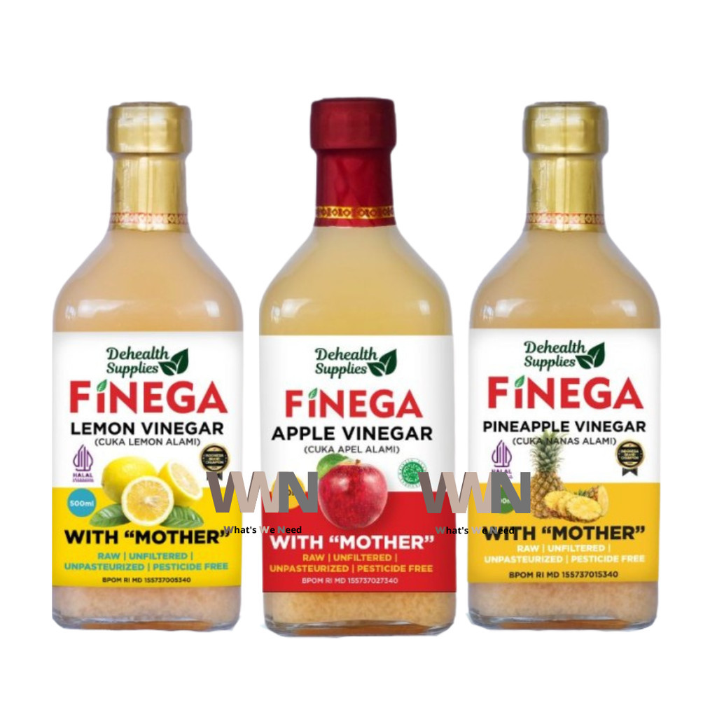 

JAMIN MURAH !!!Finega Vinega 500ml Cuka Apel / Nanas / Lemon by Dehealth Supplies(BISA LANGSUNG ORDER)