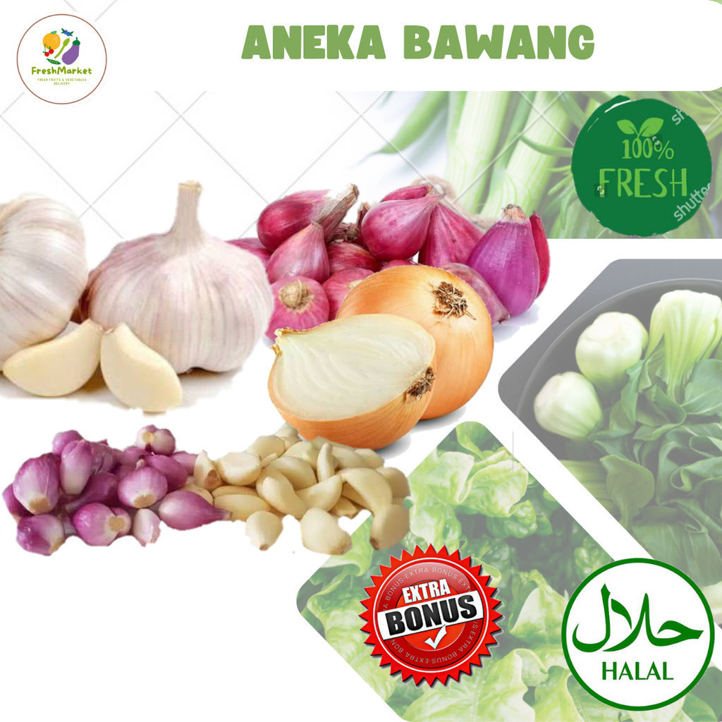 

Bawang Merah Putih Bombay Kating Kupas Campur Sayurinstant