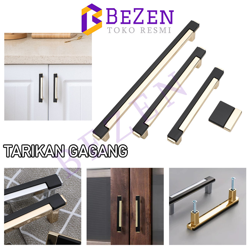 BZ Pegangan Pintu/Hitam Gold Tarikan Laci Minimalis Modern Gagang Pintu Lemari Model Baru