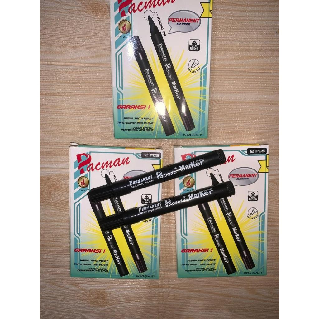

HKS GROSIR DAN 1PCS SPIDOL MARKER PERMANET PACMAN 1BOX ISI 12 pc