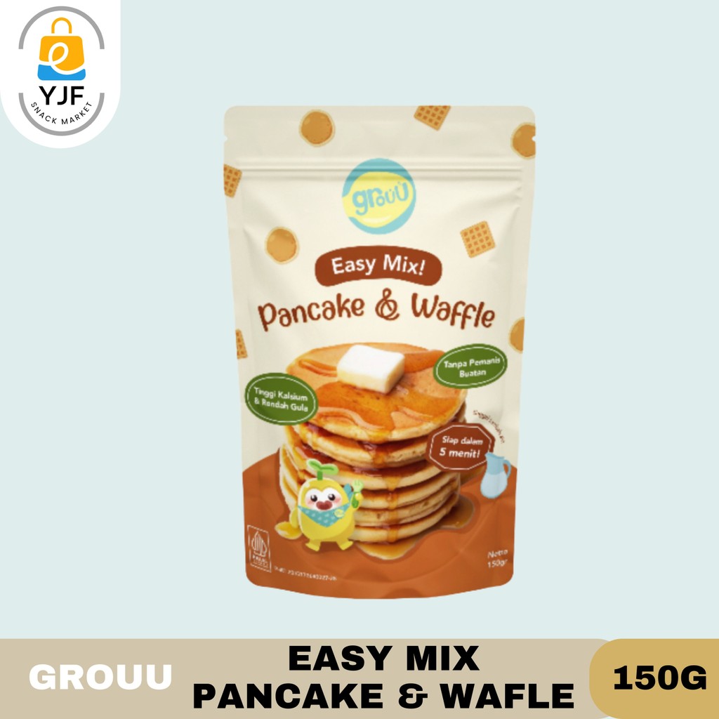 

Grouu Easy Mix Pancake & Wafle / Cemilan Anak Tanpa Pemanis Buatan 150g