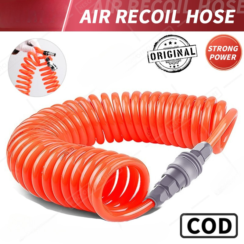 Recoil Hose Selang Angin Kompresor Spiral 6、9、12 Meter selang kompresor angin Selang Recoil Angin Sp