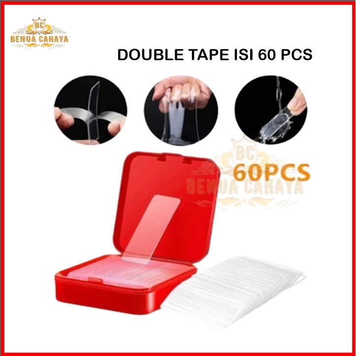 

STICKER DOUBLE TAPE MINI ISI 60PCS PER BOX / NANO TAPE BENING SERBAGUNA