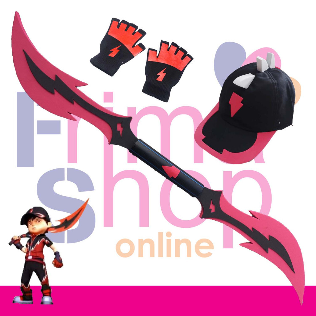 PAKET TOPI + SARUNG + MAINAN PEDANG TMBAK BOBOIBOY HALILINTAR THE MOVIE