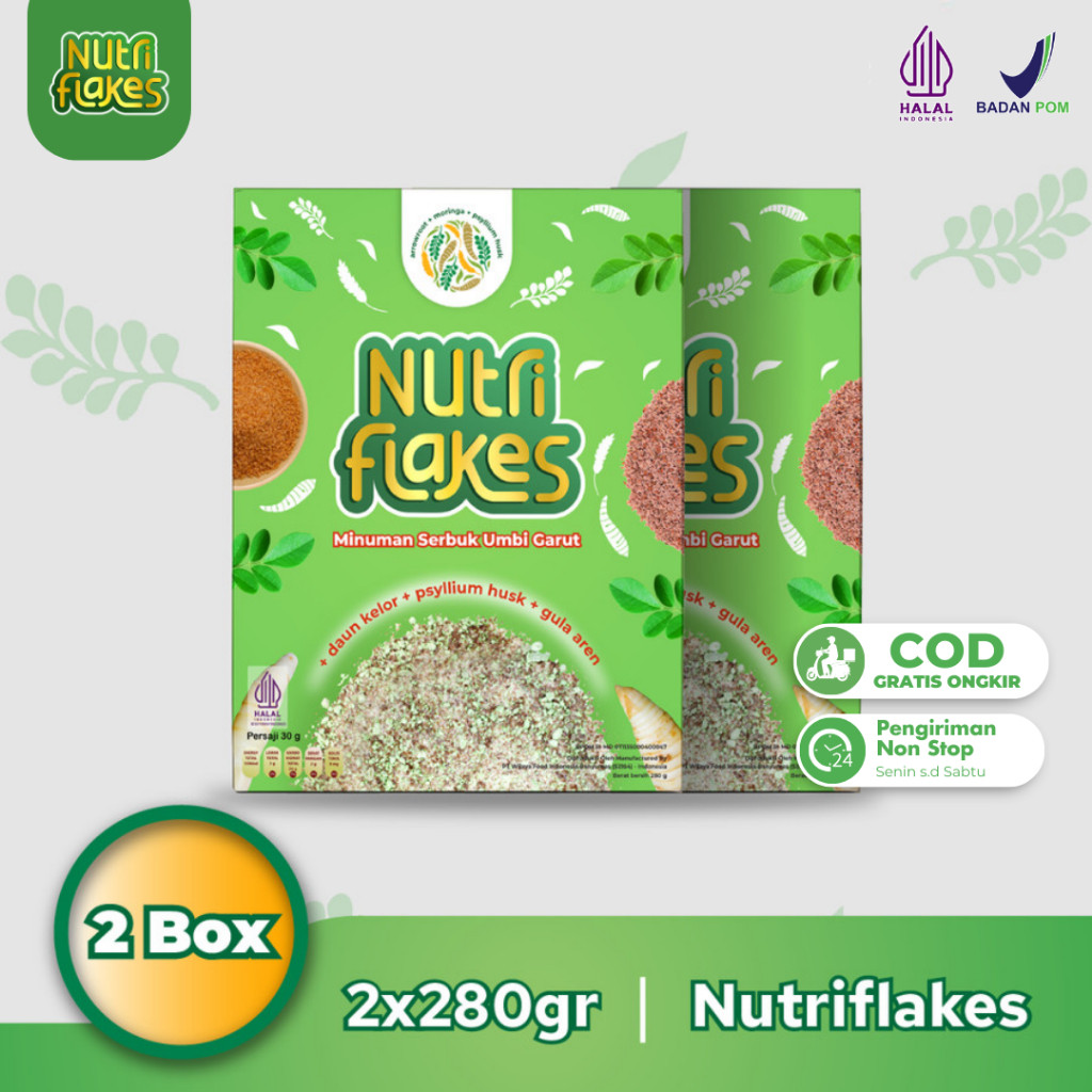 

Nutriflakes Original Sereal Umbi Garut Solusi Asam Lambung Paket 2 Box