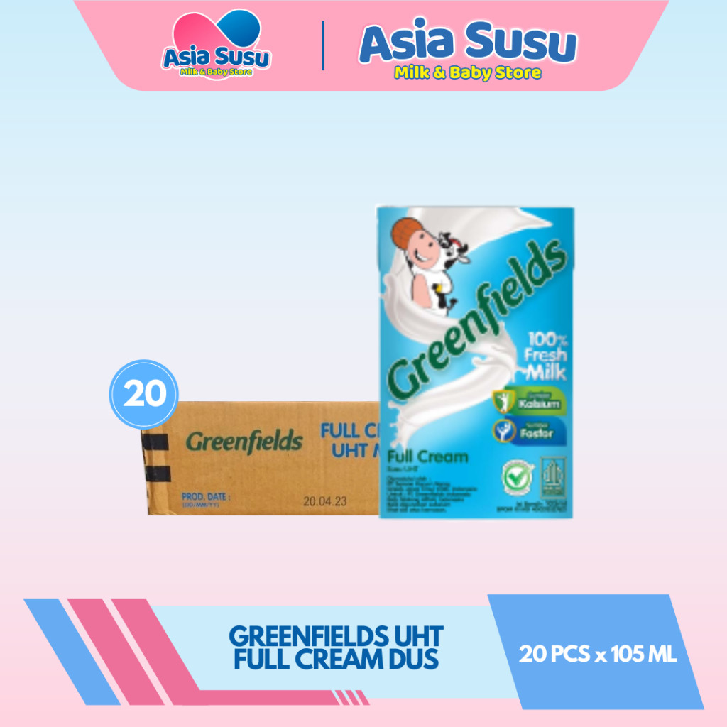 

[KARTONAN] Greenfields Susu UHT 105 ml - 100% Fresh Milk dari Greenfields Farm