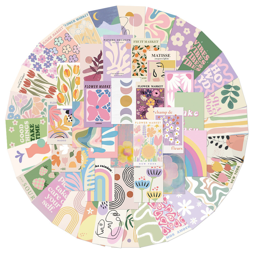 

50Pcs Pink Danish Pastel Aesthetic Stickers Cute Vinyl Waterproof VSCO Stickers for Laptop Phone Skateboard Luggage Kids Toys