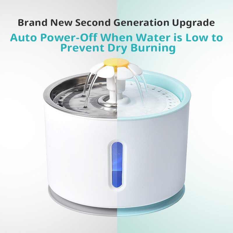 

Cat water fountain Full-automatic circulating water Popular flower drinking device LED red and blue induction lamp