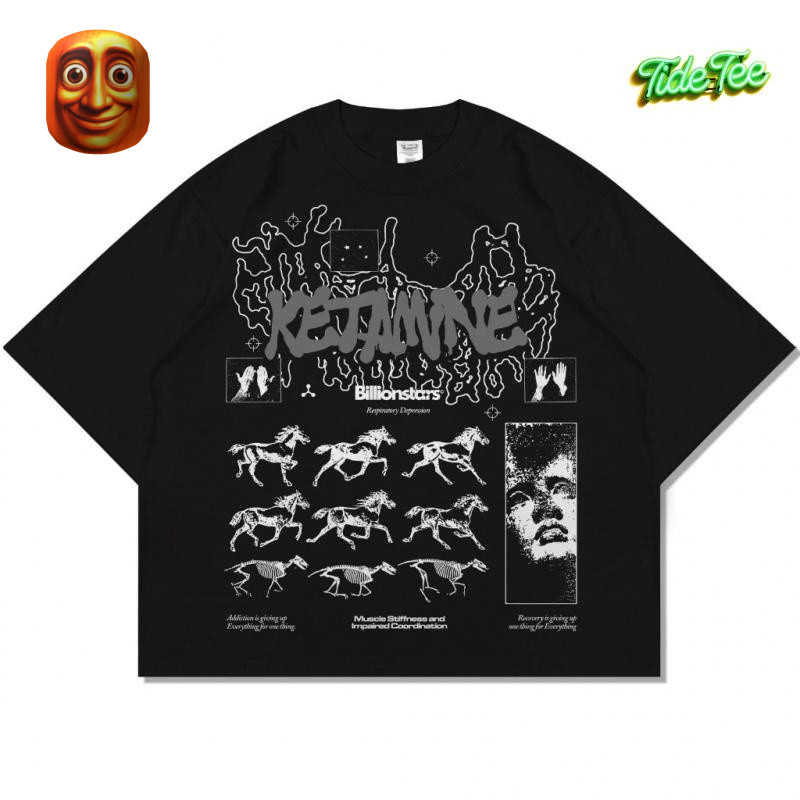 Cocok untuk anak laki-laki dan perempuan Kaos bermotif T-shirt Billionstars Kaos Oversize Boxy Fit K