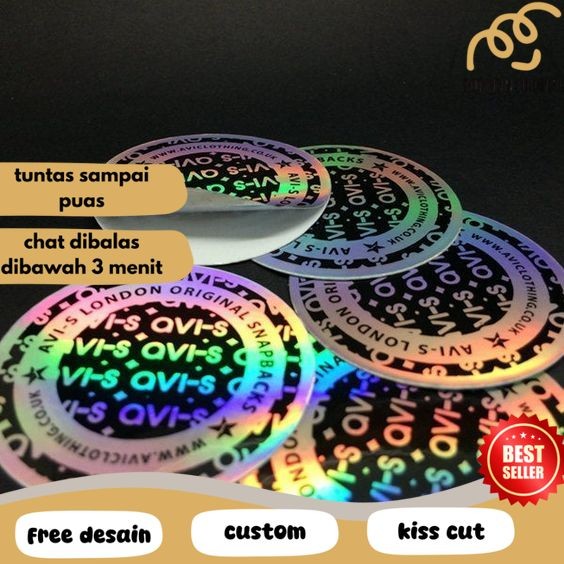 

PpD SBH 7-15 Cetak Stiker Logo Bulat Custom Sticker Olshop Makanan Bahan Hologram Waterproof
