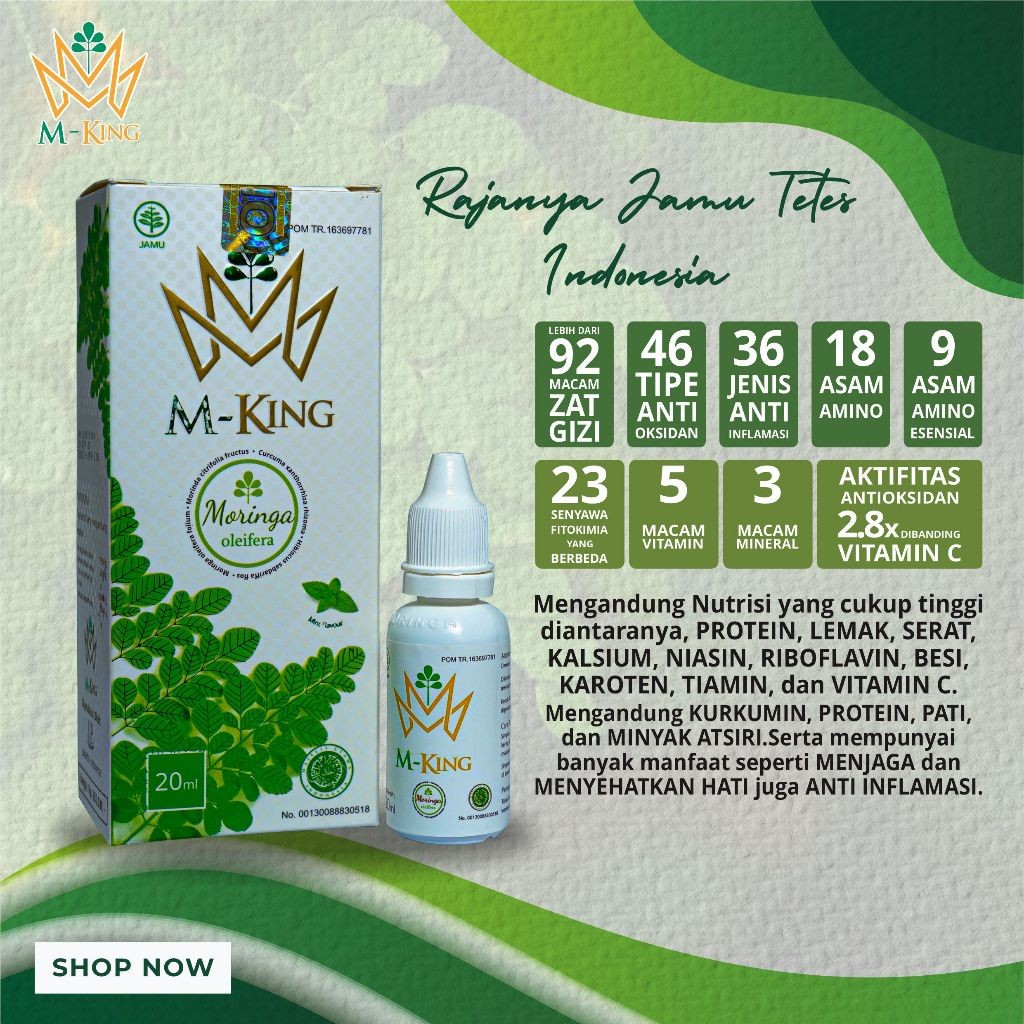 M-KING Tetes Herbal – Obat Stroke, Diabetes, Gagal Ginjal, Kolesterol, Maag, Wasir | Original BPOM