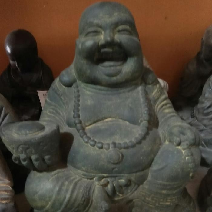 patung happy buddha fiber B002