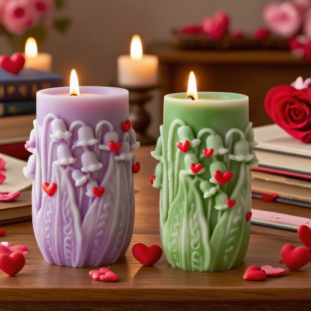 

Lily of The Valley Candle Silicone Mold DIY Floral Relief Aroma Wax Cylinder Mold Home Decor Gift Making Craft