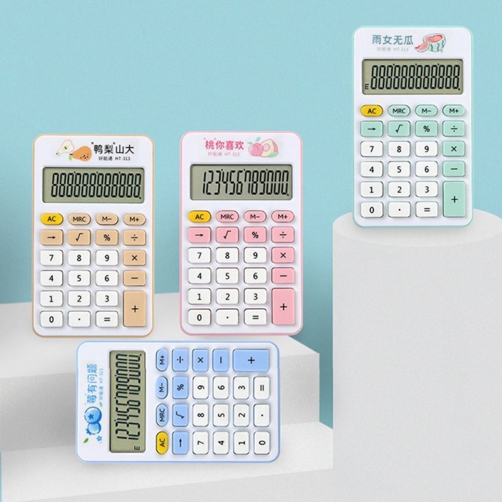 

High Sensitivity Minimalist Mini Calculator 12-Digit Large LCD Display Student Calculator Portable Student Stationery