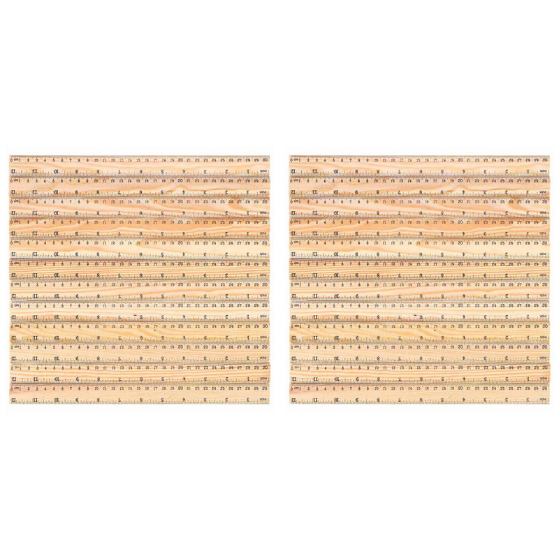 

ABKN-24 X Wood Ruler Student Rulers Wooden School Rulers Office Ruler Measuring Ruler, 2 Scale (12 Inch And 30 Cm)