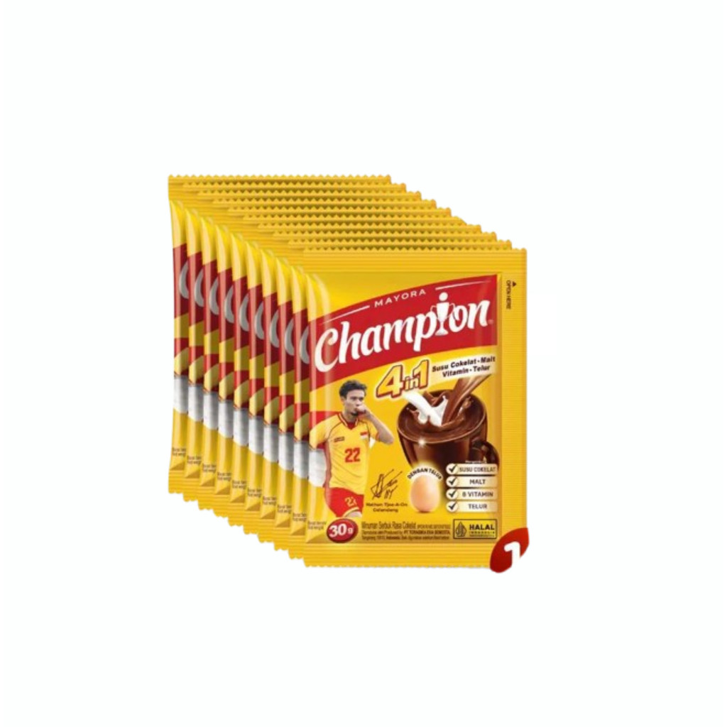 

Bergizi!! Susu Champion 1 renceng isi 10 sachet (susu, malt, vitamin dan telur)