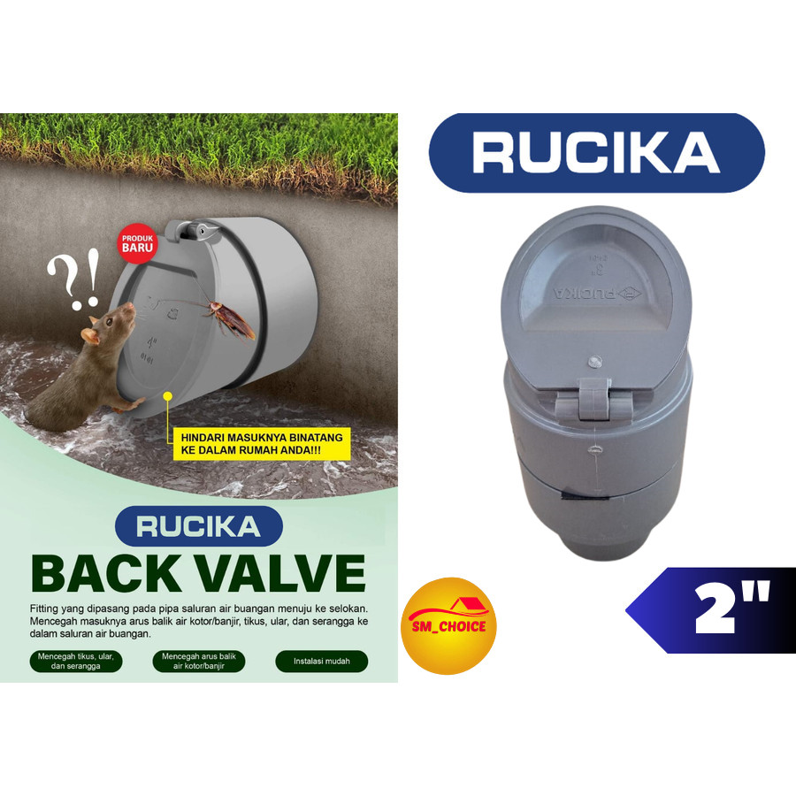 BACK FLOW VALVE 2" TUTUP ANTITIKUS RUCIKA 2 INCH BACK FLOW 2" RUCIKA