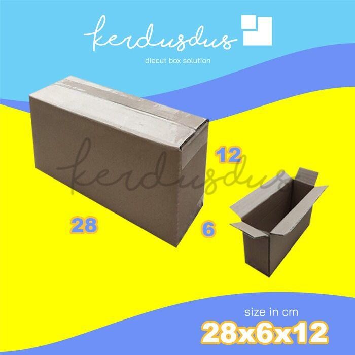 

28x6x12 cm kardus box karton kotak packing packaging POLOS SHEET