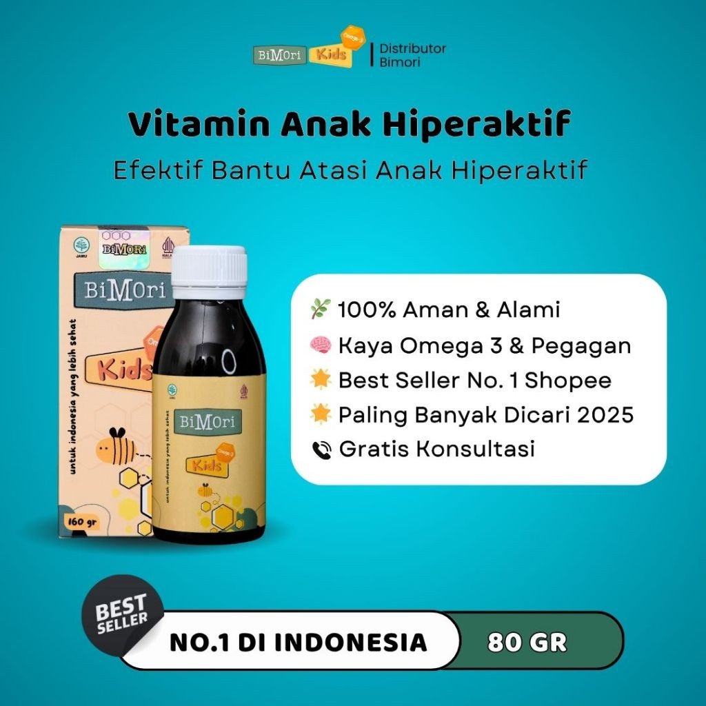 TINATAH Bimori Kids Obat Hiperaktif Anak Tantrum Nutrisi Otak Daya Ingat Terlambat Bicara Nafsu Maka