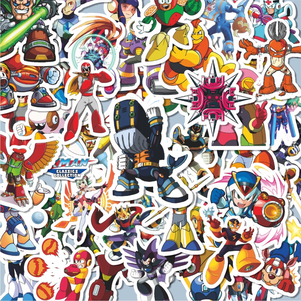 

100PCS Lucu Stiker Capsom Series Megaman Universe Character Mix 3 Stiker Aesthetic Stiker Anti Air Stikers Berperekat Waterproof sticker decal buat Motor Helm Buku Journal Koper Casing HP Laptop Botol Minum Hadiah anak