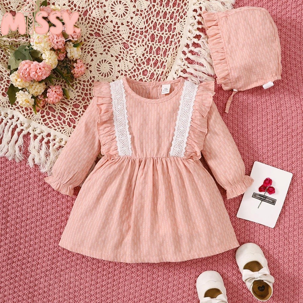 MISSY Kids 0-3 Tahun Infants Baby Girl Dress Set Little Girl Gift Baju Bayi Perempuan Gaun mozaik re