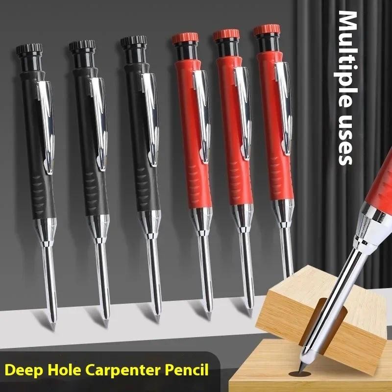 

Solid Carpenter Mechanical Pencil with Sharpener Woodworking Tools 2.8mm Polychrome Refill Construction Tools Stationery Supply