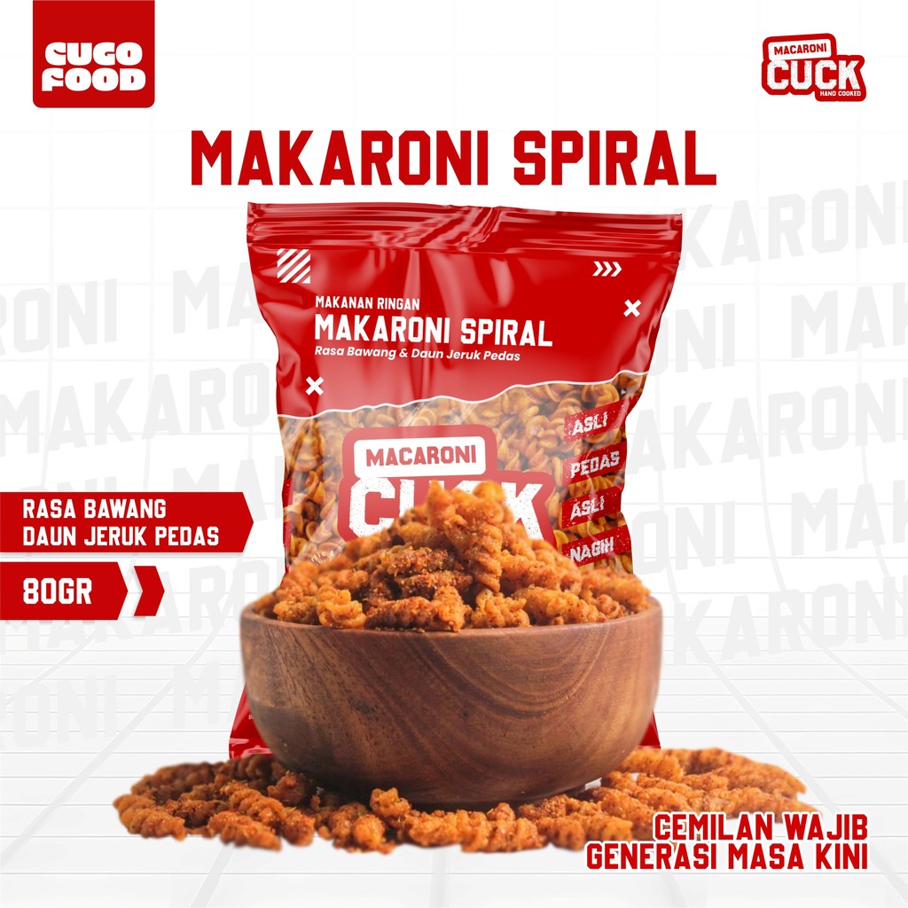 Makaroni Spiral Daun Jeruk CUCK Kemasan Reguler 80 Gram Makaroni Ulir