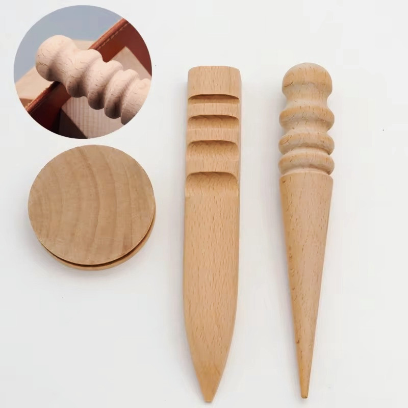 

Solid Wood Leather Burnishing Tool Round Edge Polisher Professional Leather Crafting Hand Stit-ing DIY Leatherworking Tools
