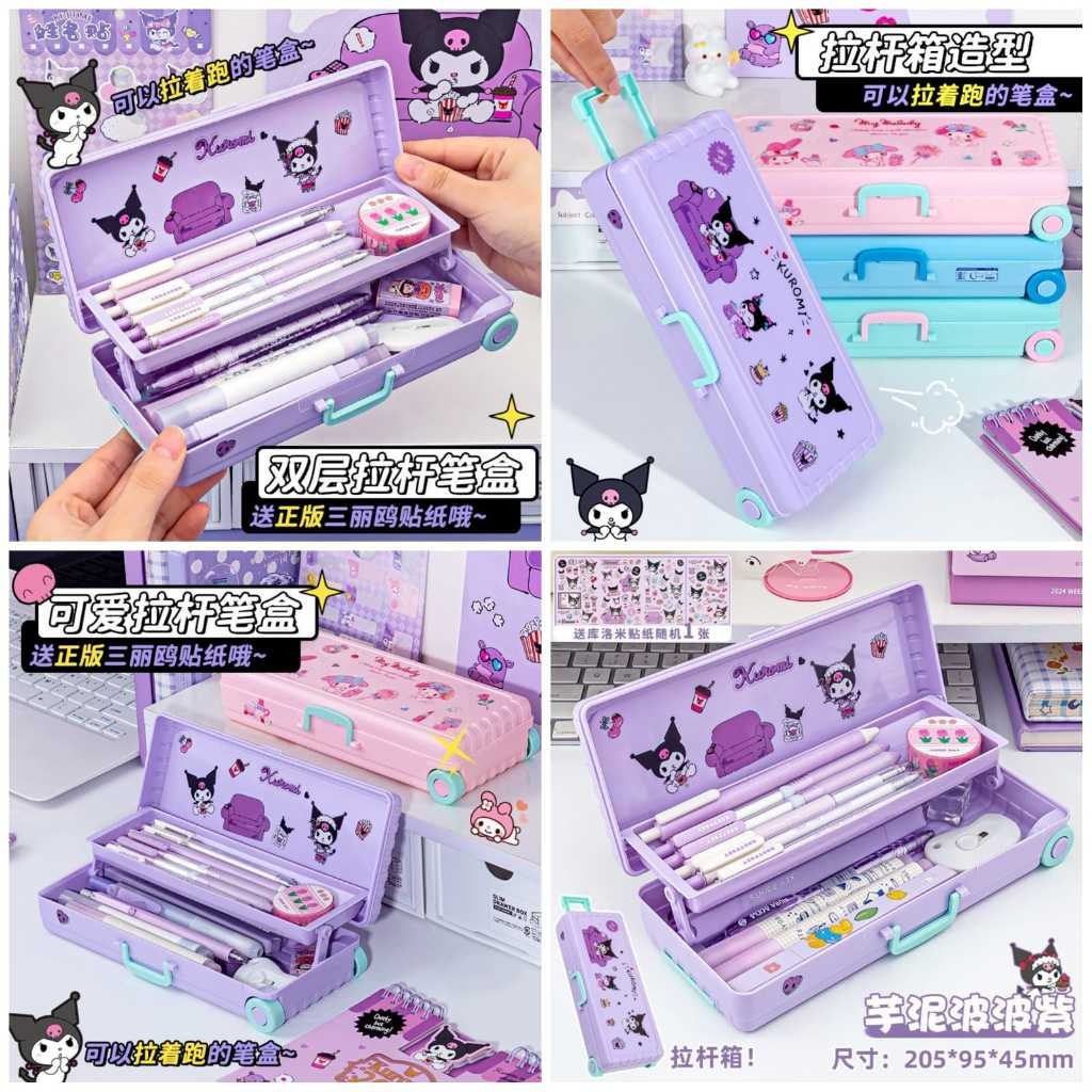 

COD Promo Termurah Tempat pensil KUROMMI koper troli dorong / Kotak pensil troli koper roda / Pencil case 2 tingkat koper troli roda/Kotak Pensil Troli Lucu Kotak Alat Tulis Dua Lapis Kuromi Koper/kotak pensil anak