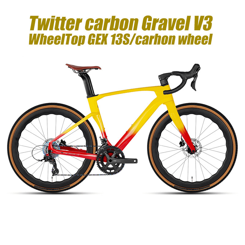 Twitter Electronic Gravel V3 Carbon Gravel Bike 700*40C Wirless WheelTop GEX-13S Road Disc Bicycle W