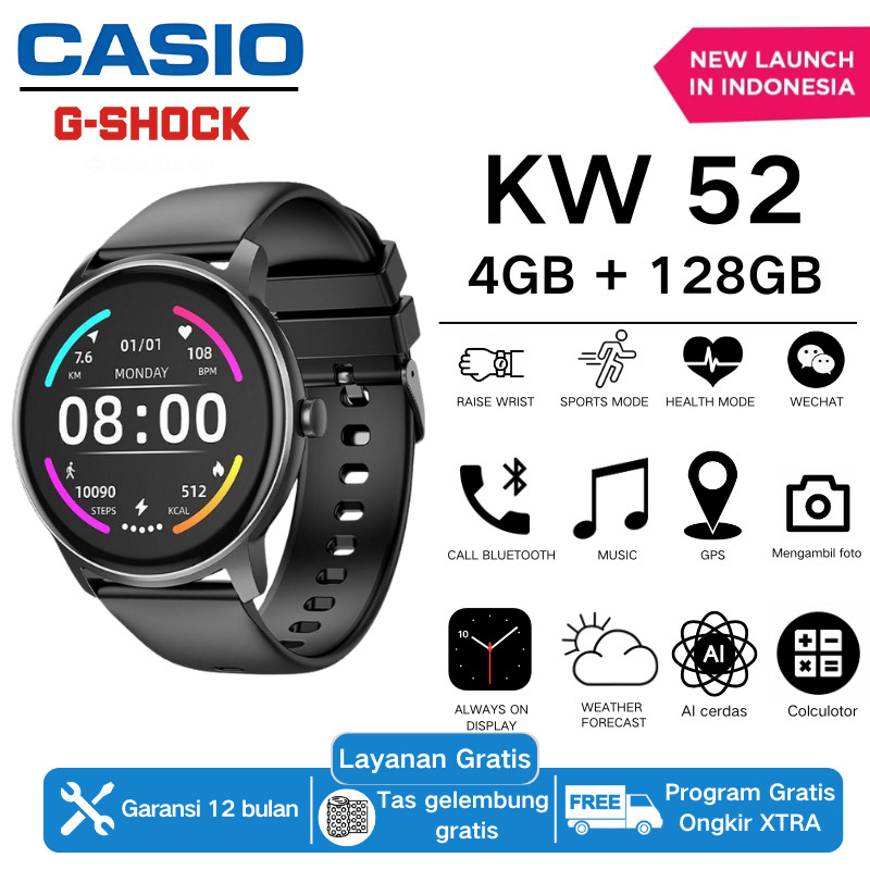 Promo Spesial CASIO Samrt watch KW52 Original with 2.0" HD AMOLED Display  Waterproof Bluetooth Call