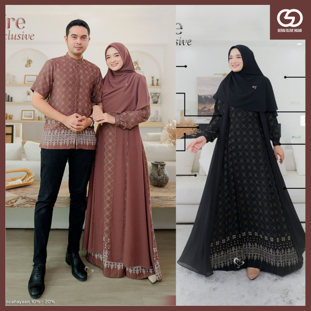 Gamis Salvina Sapphire Exclusive Dress Salvina Motif Terbaru Printing Ready Stok by Salvina