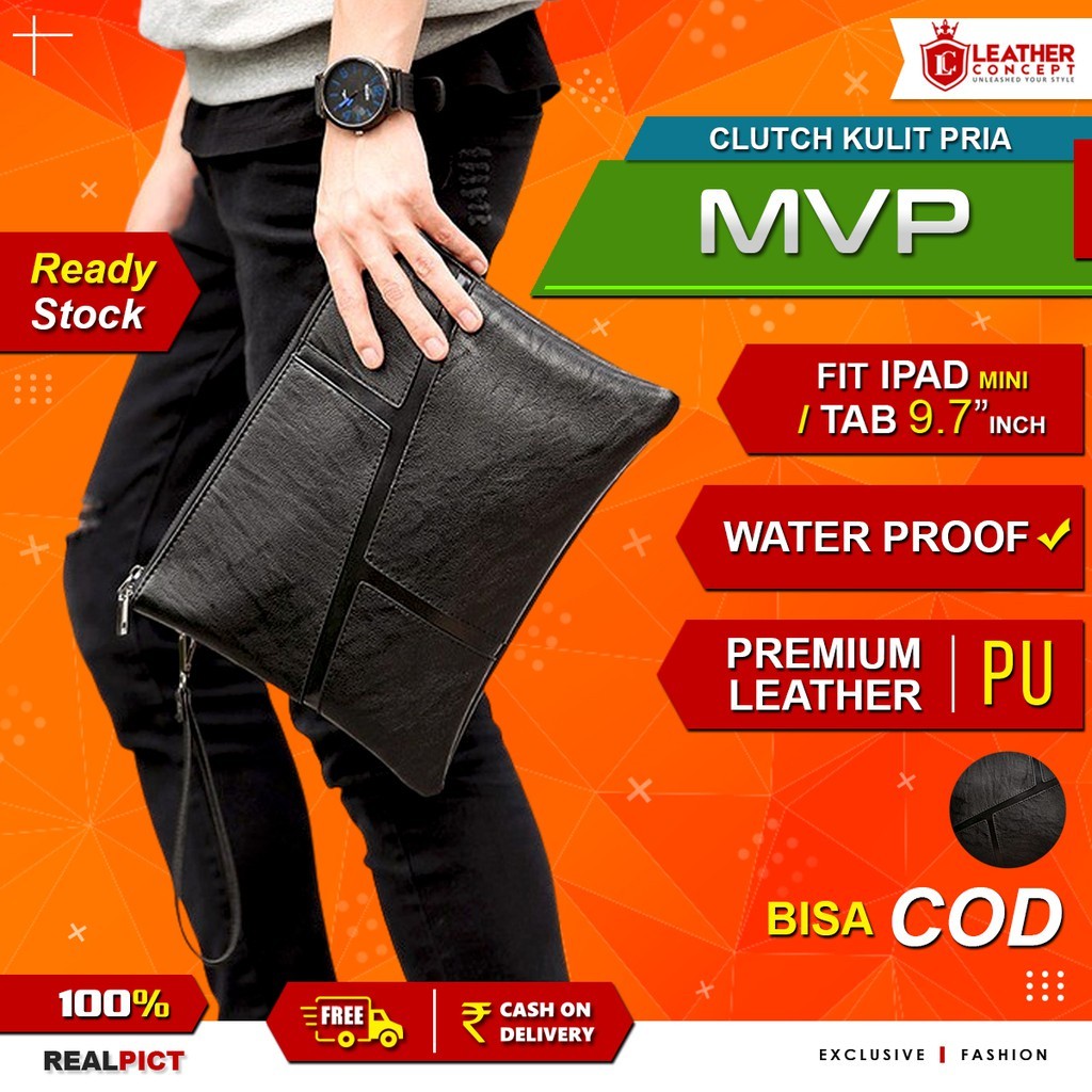 LEATHER CONCEPT Tas Tangan Pria - Clutch Pria (MVP)