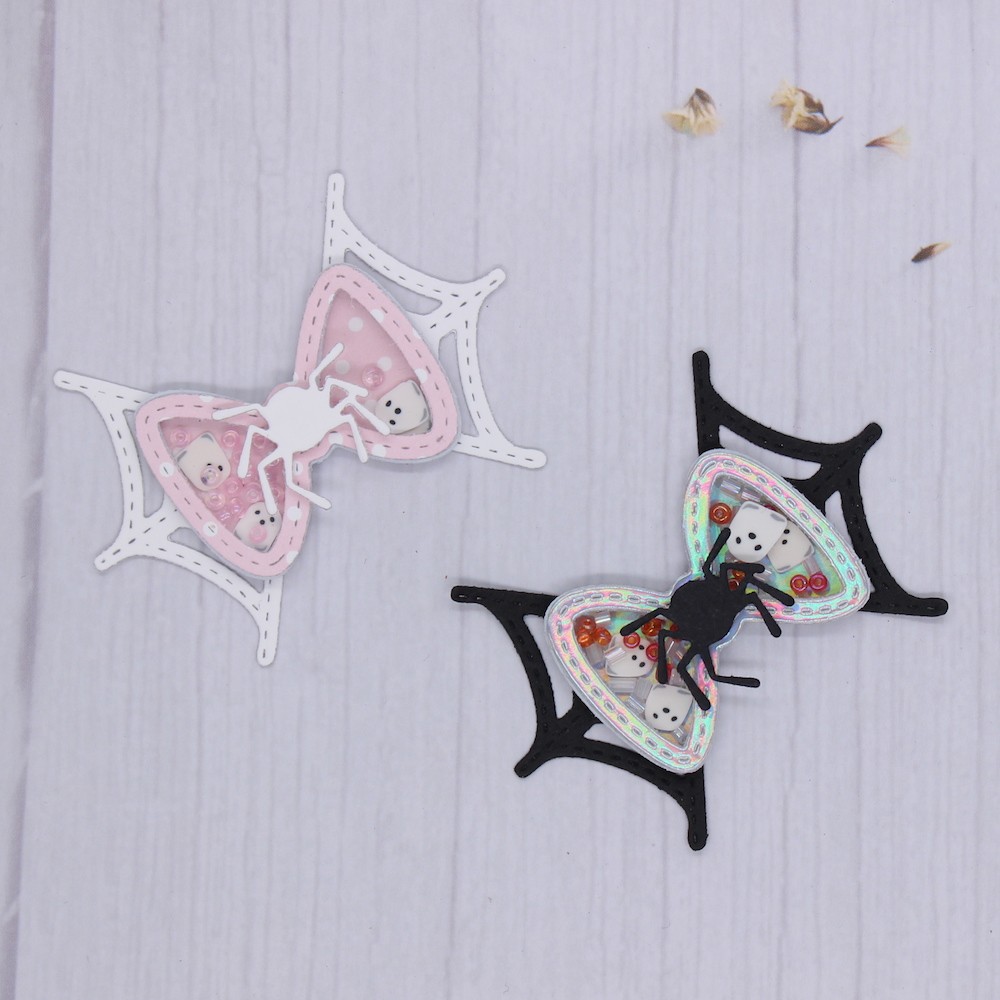 

KSCRAFT Halloween Spiderweb Shaker Bow Metal Cutting Dies Stencils for DIY Scrapbooking Decorative Embossing DIY Paper Cards