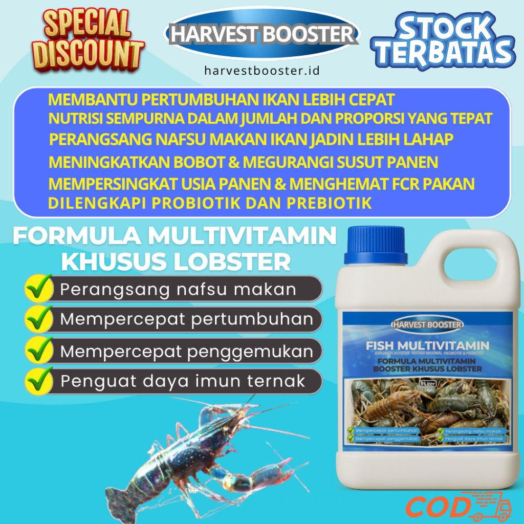 Harvest Booster Vitamin Lobster agar cepat besar / Vitamin Lobster pemacu pertumbuhan Lobster / Vita