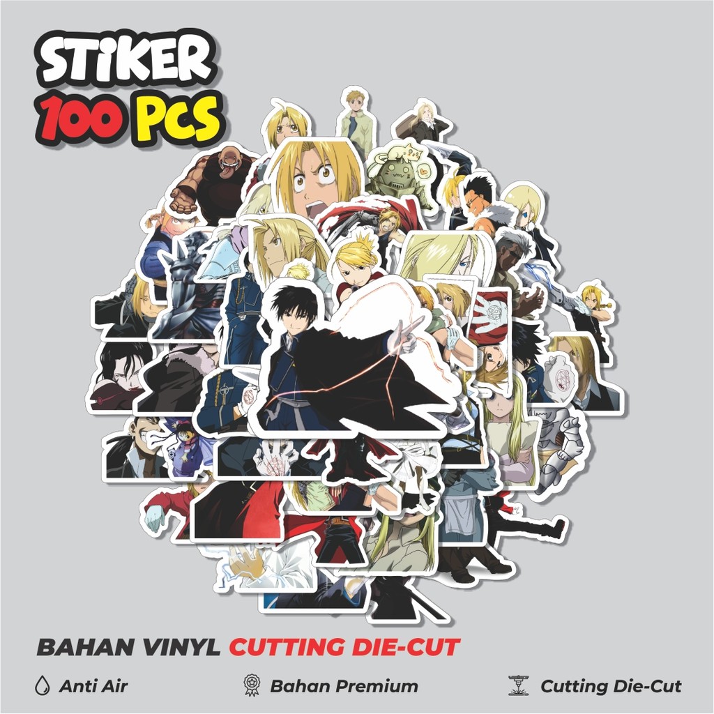 

Terbaru! 50 pcs Stiker Anime Series Full Metal Alchemist Character Mix 3 Dekorasi Lucu Kreatif untuk Notebook, Skateboard, HP
