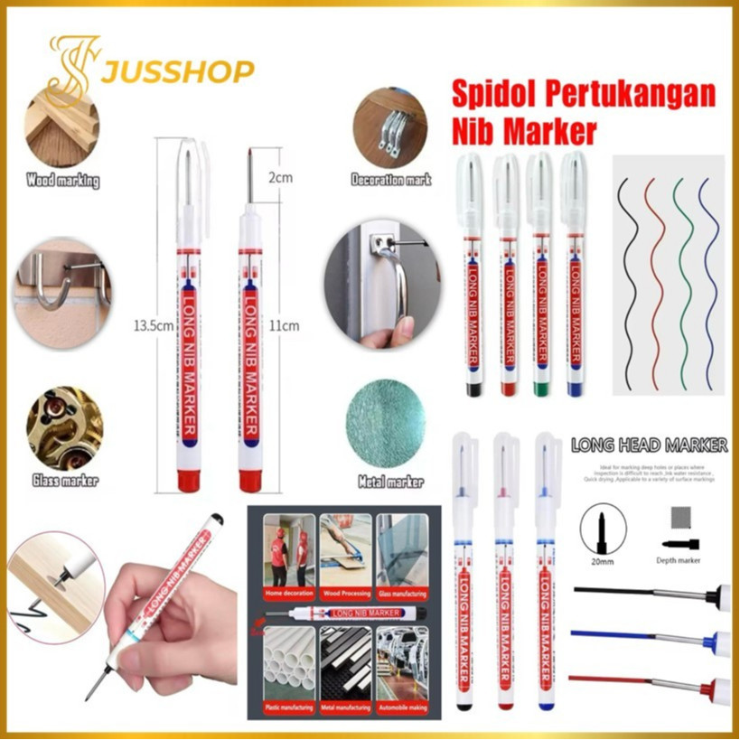 

(GROSIRAN) Spidol Pertukangan Nib Marker Alat Tulis Penanda Spidol Long Nib Head Marker Serbaguna