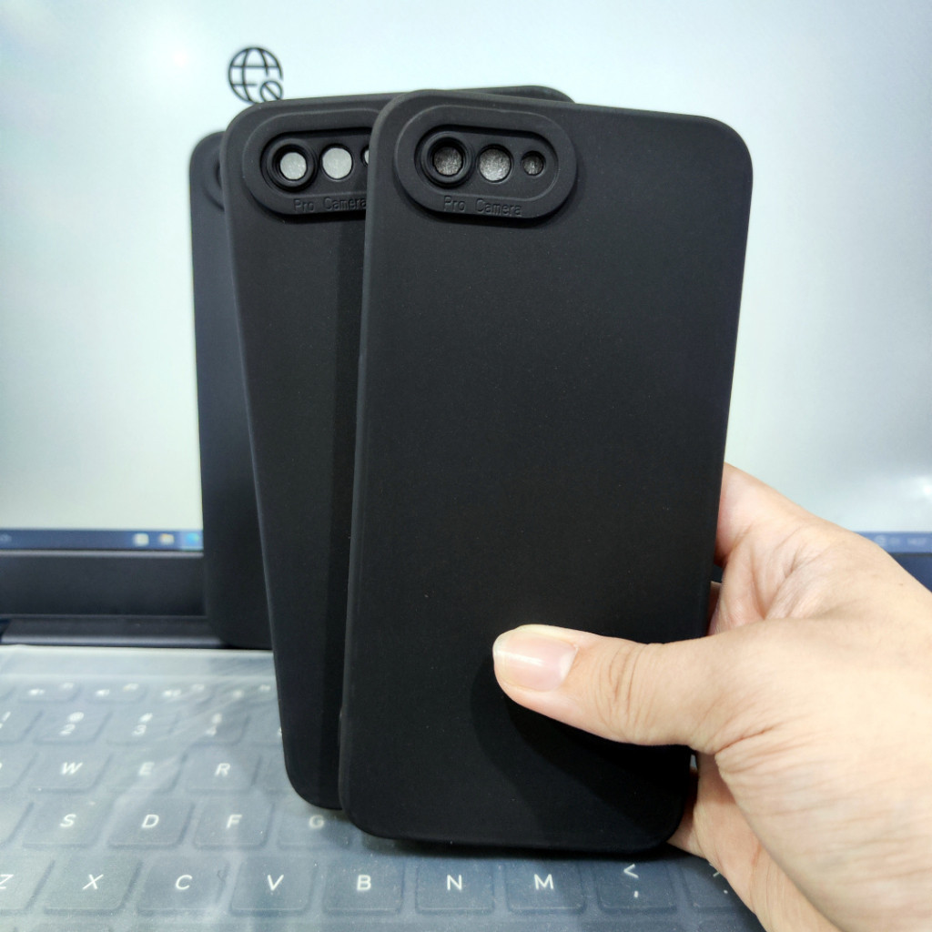 Softcase Pro Camera Oppo A3s Silikon Casing TPU Macaron Hitam