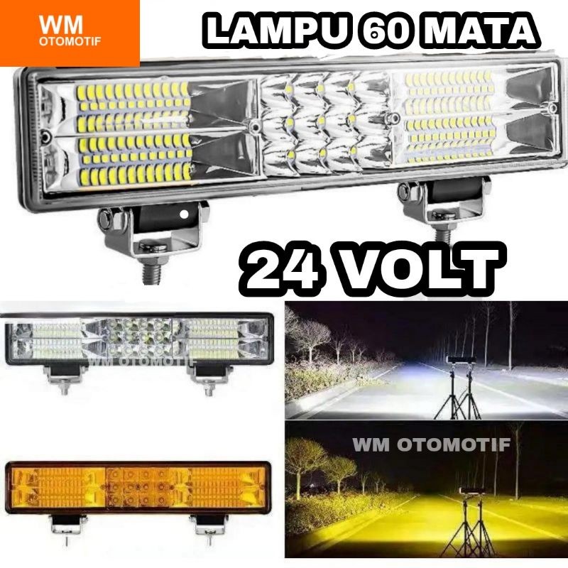 DROG.SHOP Lampu Tembak 24 Volt LED CWL 60 Mata Sorot Depan CREE Truk Bus Canter Tronton Traktor