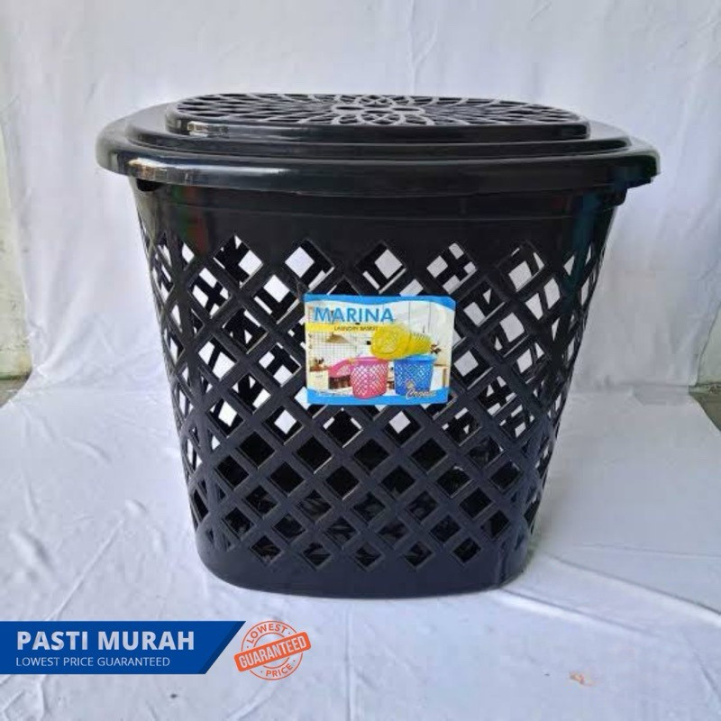 KERANJANG BAJU PLASTIK / KERANJANG LAUNDRY TUTUP PLASTIK BERKUALITAS