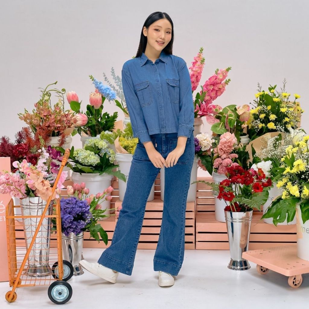 FOPE.DUSTYZ Merche Pakaian Wanita Denim Darien Shirt