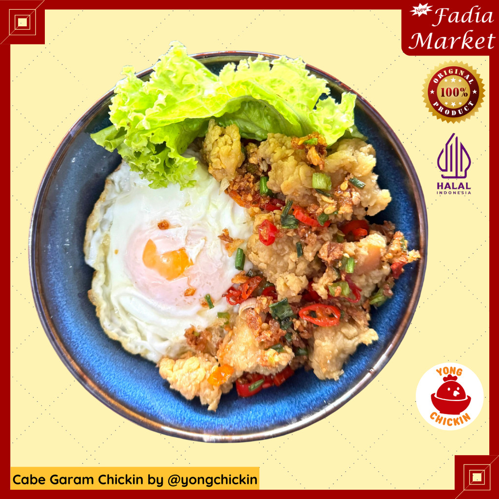 

Cabe Garam Chickin Rice Bowl Ayam Crispy Sambal Kering + Telur Mata Sapi + Sayur Segar | Siap Saji Halal by Yong Chickin (PRE ORDER 1 HARI, DIKIRIM SETIAP SENIN-SABTU JAM 10 PAGI)