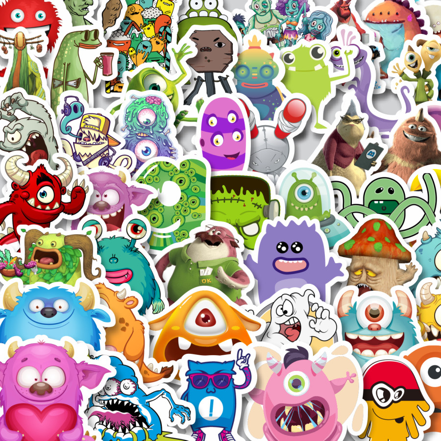 

Stiker Cutting Pack Stiker Monster Art Illustration Karakter Mix Isi 100Pcs Series Aesthetic Lucu Keren Untuk Koper Bahan Vynil