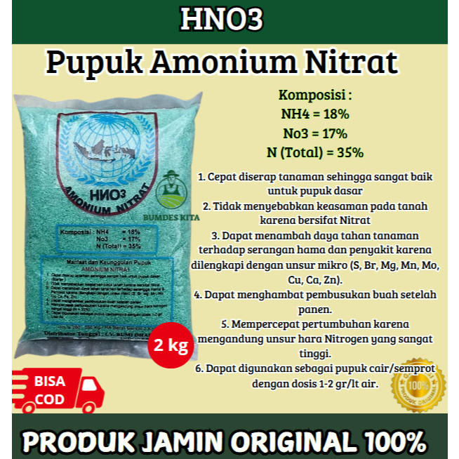 PUPUK HNO3 KEMASAN 2KG PACU FASE PERTUMBUHAN TANAMAN