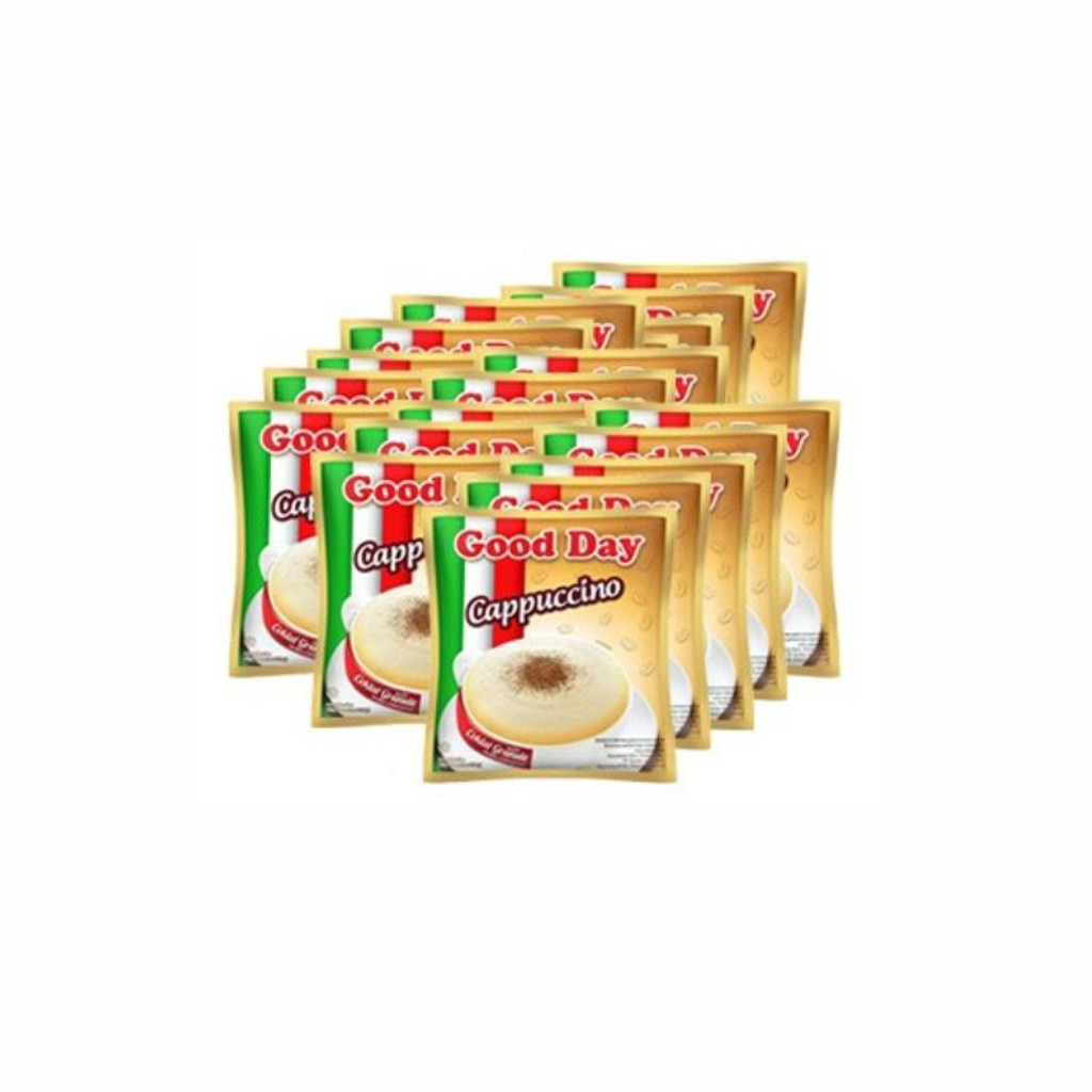 

Nikmatilah secangkir Kopi Good Day Cappucinno with Cocoa Granule 1 Renceng 10 Sachet 25g