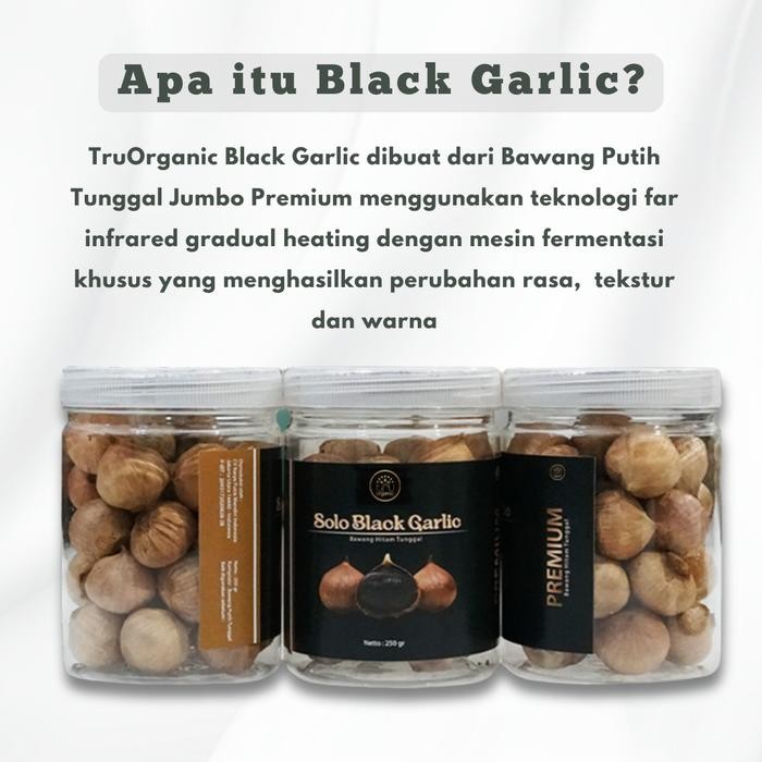 

Promo (250gr) Black Garlic Jumbo - TruOrganic Bawang Hitam Tunggal | Bawang Putih Tunggal Hitam