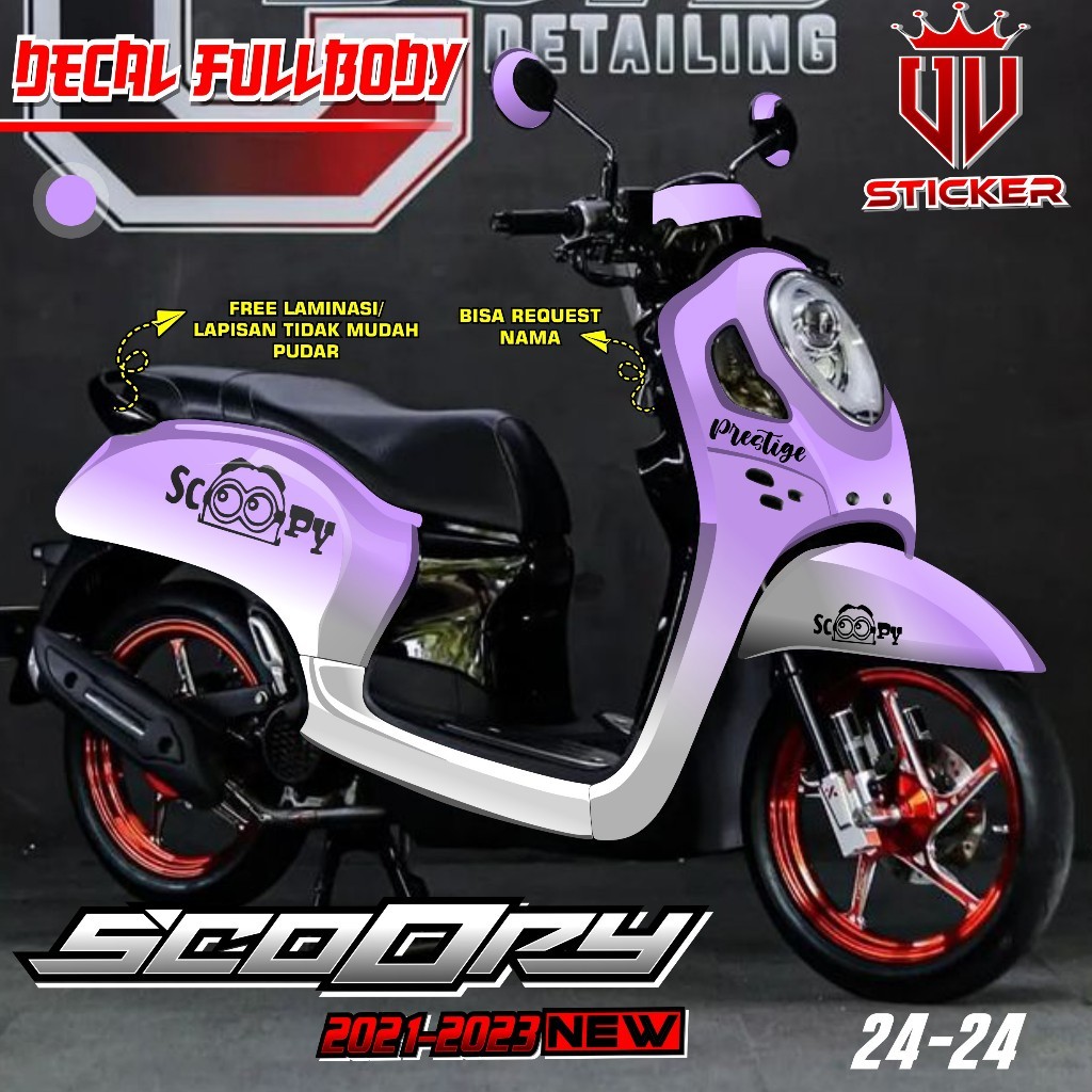 Decal Sticker Full Body Honda Scoopy Prestige 2021 2022 2023 2024 Sticker Decal Scoopy Mata Minion S