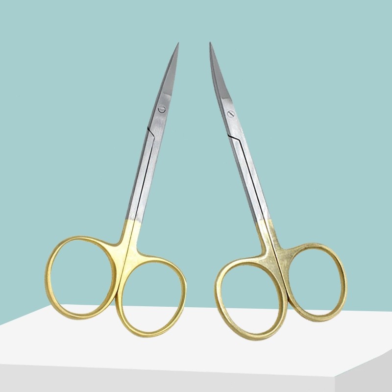 iris scissor / iris lurus bengkok / gunting alis mata jaringan gum / gunting bedah operasi / gunting