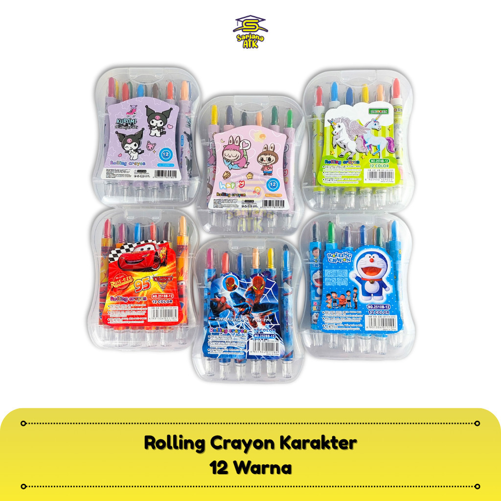

Rolling Crayon / Krayon Putar Pendek 12 Warna Karakter Cewek Cowok Labubu Kuromi Spiderman dll