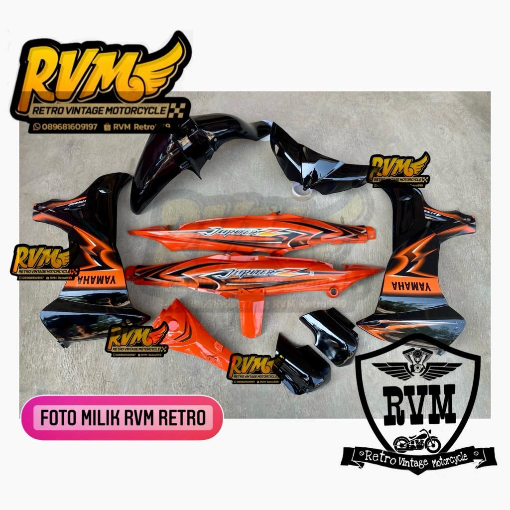 Cover full set body Yamaha Jupiter Z New atau Jupiter Z burhan orange hitam full body halus orange h